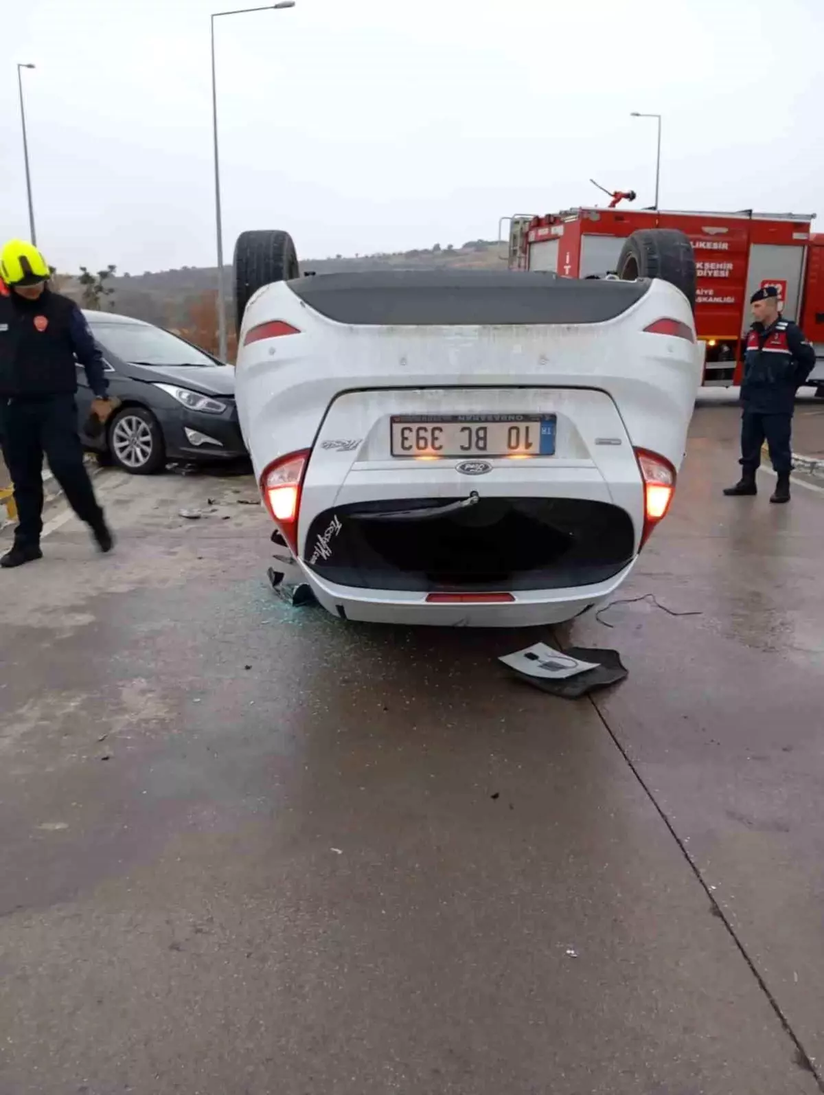 Balıkesir’de Ters Dönme Kazasında Yaralanan Yok